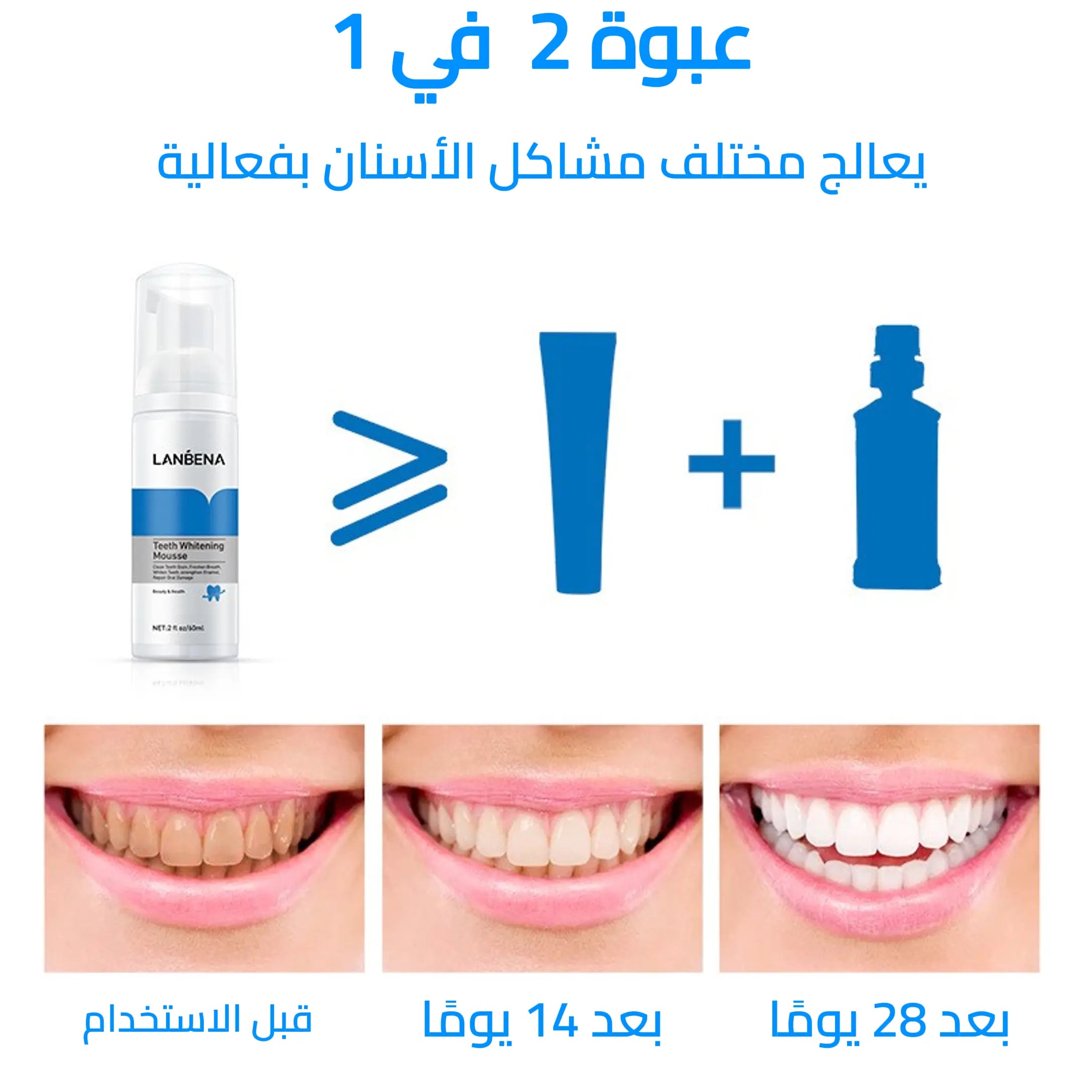 رغوة LANBENA لتبييض الأسنان