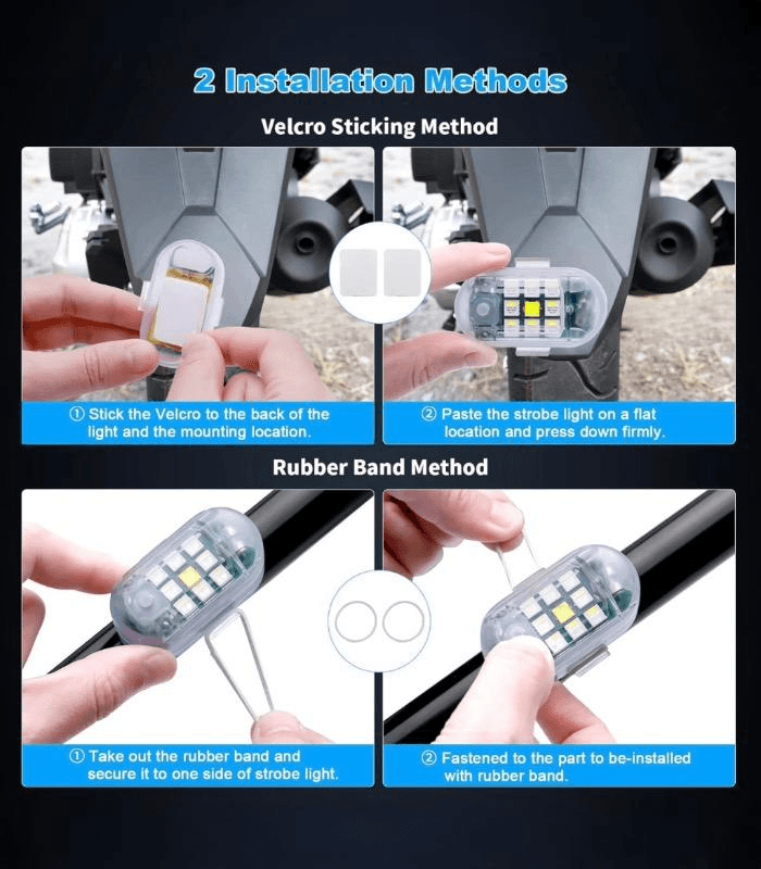 ضوء فلاش LED مغناطيسي للدرّاجات النارية والسيارات مع ريموت كنترول للتحكم عن بُعد